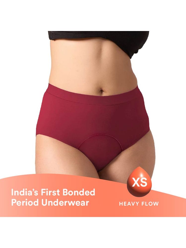 Mahina Cotton Period Panty For Girls & Women - Blush Red-XS-image-3
