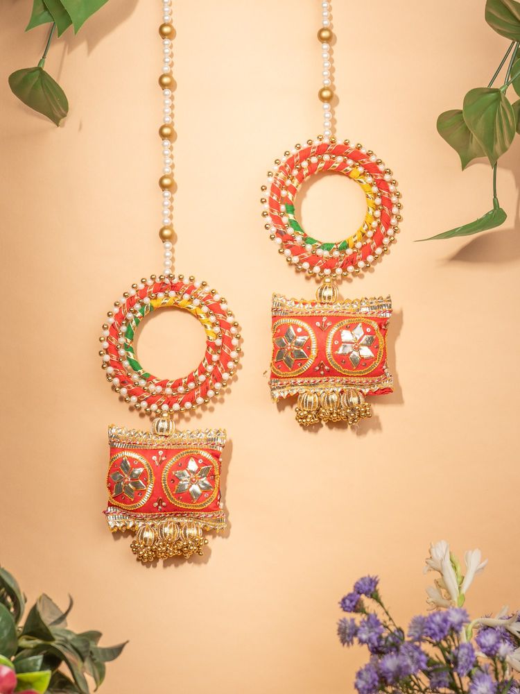 THE ZAPPY BOX Gota Patti Cushion Door Hangings (Pack of 2)-picture-13