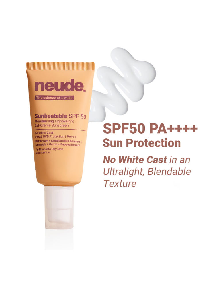 Neude Lightweight Gel Crème Sunscreen Spf50 + Pa++++ Uva/Uvb Protection, Oily Skin Friendly-image-24