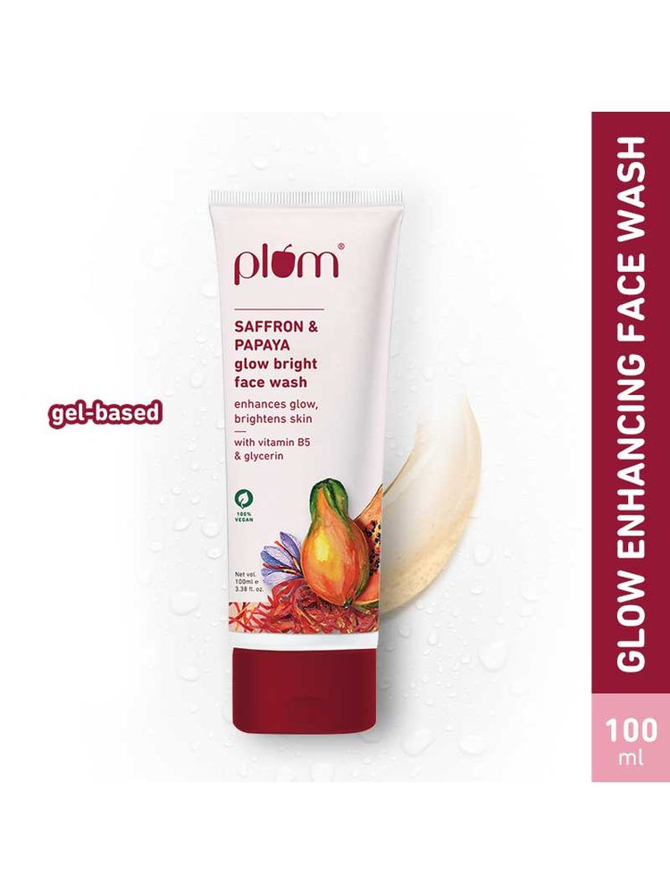 Plum Saffron & Papaya Glow Bright Gel Face Wash For Daily Use - Fights Dullness & Evens Skin Tone-picture-23
