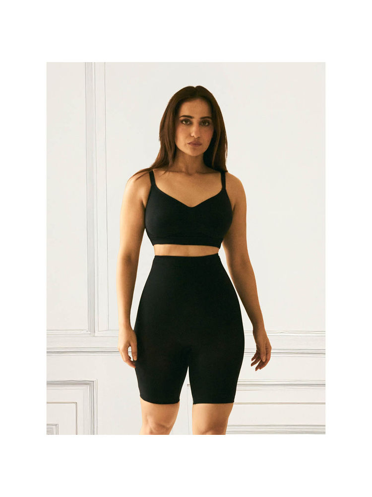 Underneat Women Seamless High-Rise Tummy Control Body Shaper Shorts Black