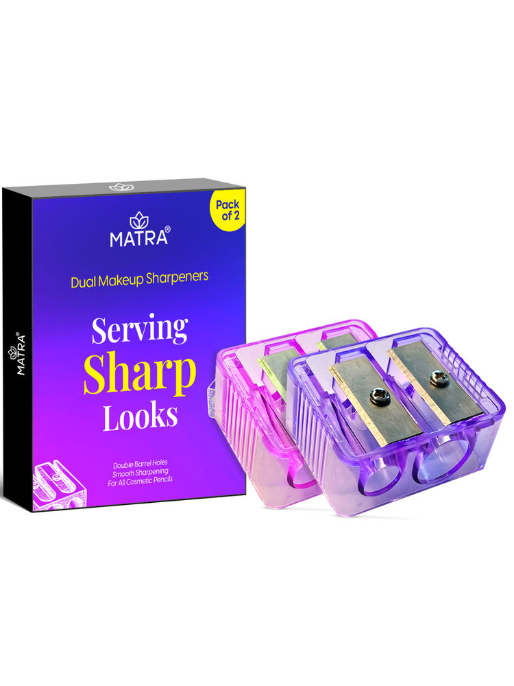 Matra 2 In 1 Dual Sharpener Cosmetic Pencil Sharpener For Kajal, Brow Pencil, Crayon Lipsticks