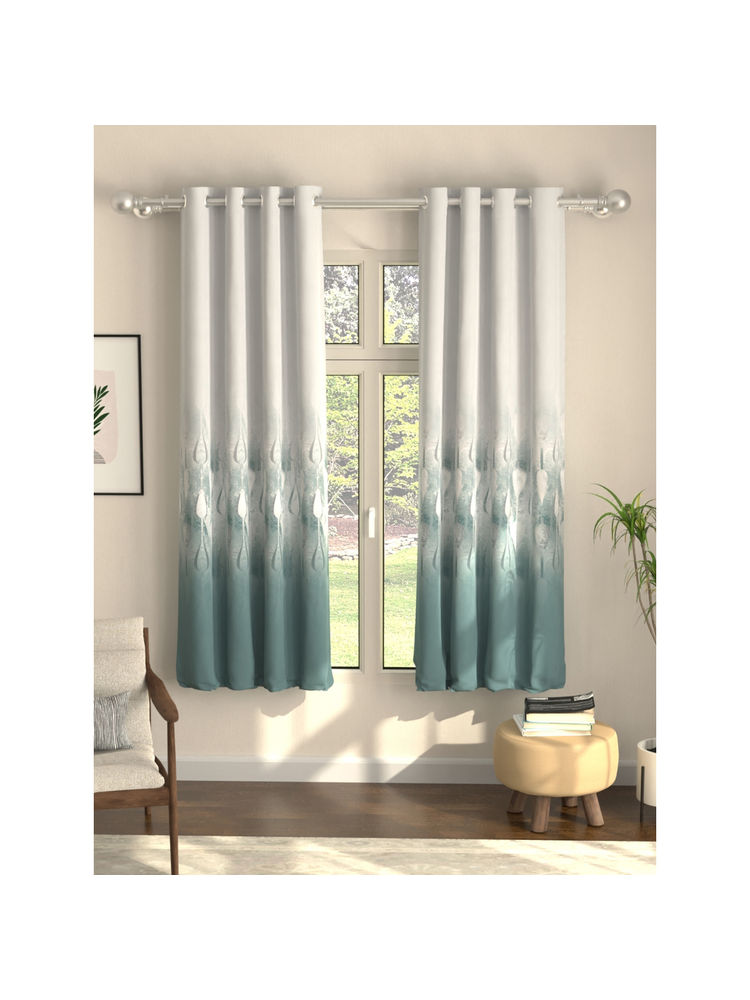 Urban Space Sea Mist Turquoise Digital Blackout Curtains for Window (Pack of 2) (5 x 4 Feet)-picture-44