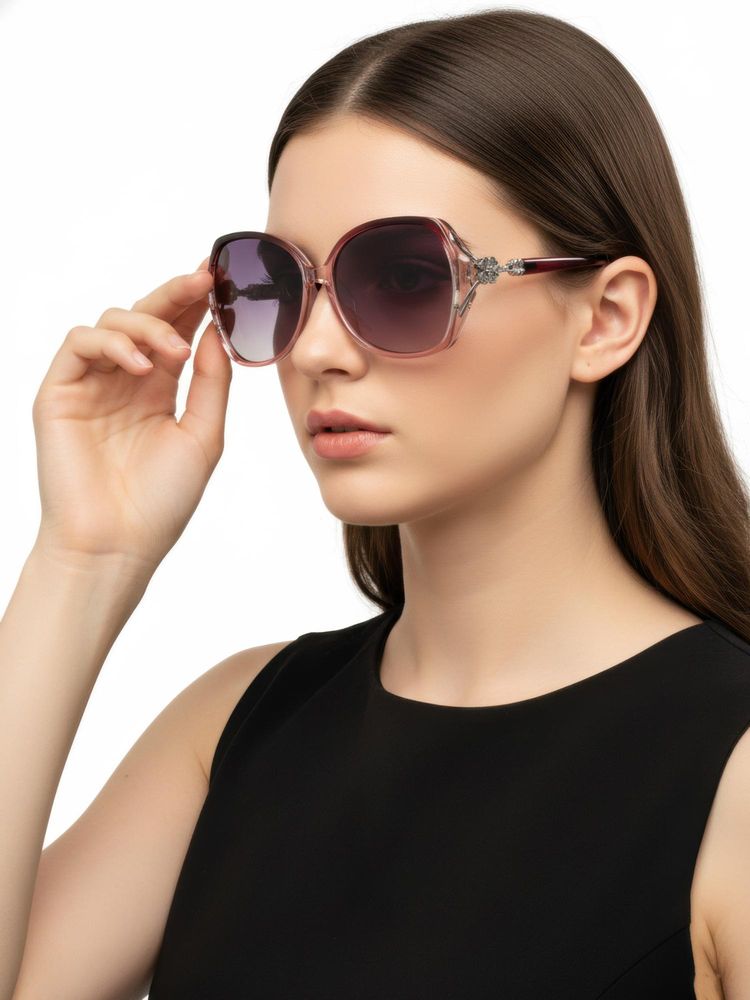 HASHTAG EYEWEAR Women Purple Lens UV Protected & Polarized Sunglasses (52)-picture-23