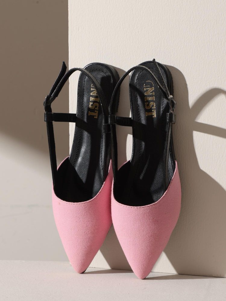 GNIST Structured Denim Pink Sandals-image-6