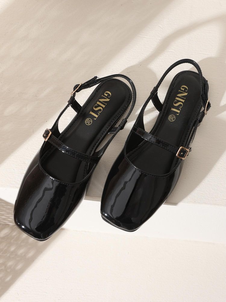 GNIST Square Toe Black Sandals-picture-23