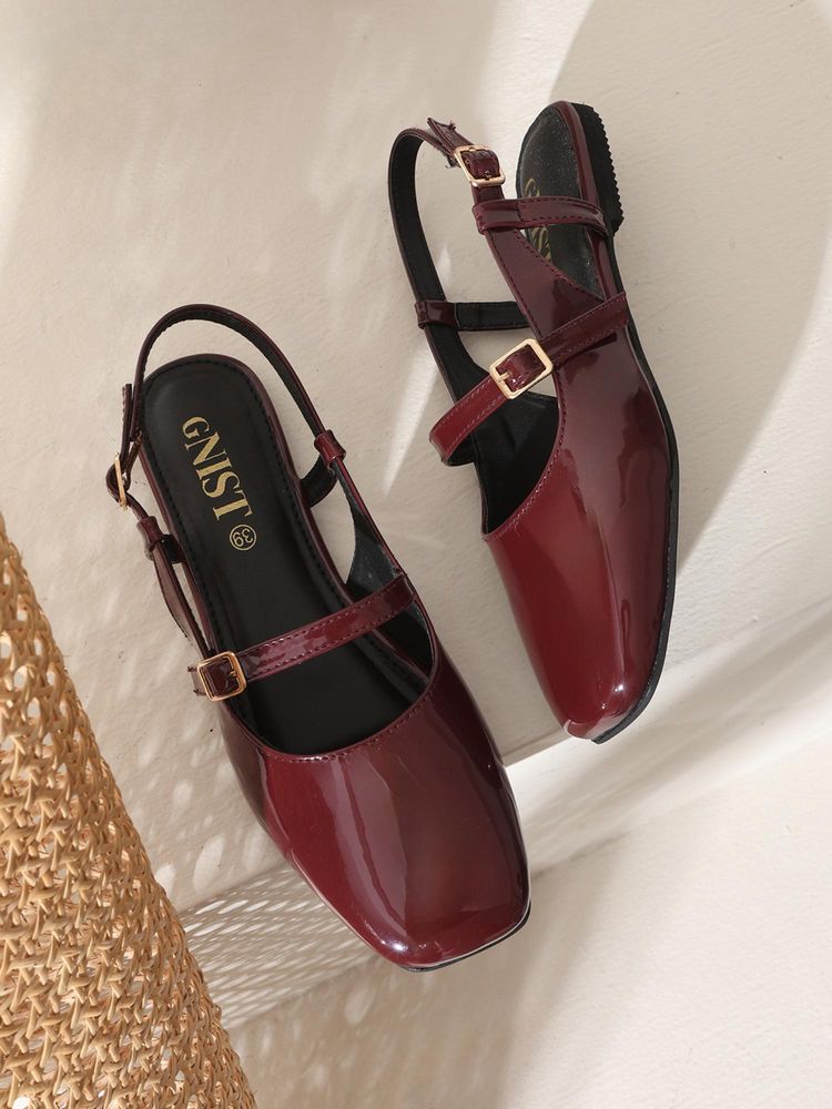 GNIST Square Toe Maroon Sandals-picture-35
