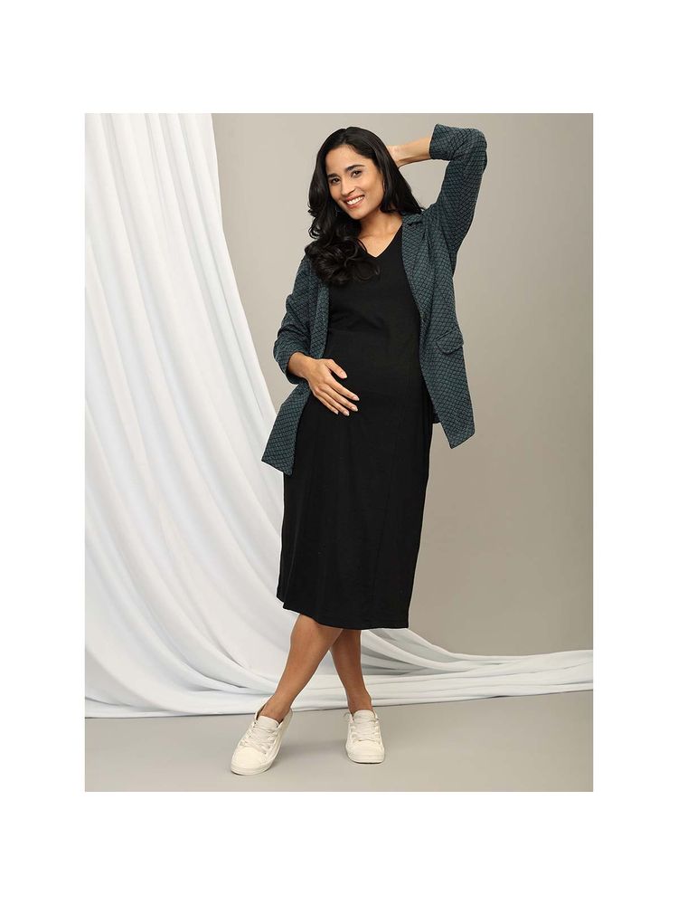 The Mom Store Tailored To Thrill Maternity Shacket with Dress Multi-Color (Set of 2)-picture-12
