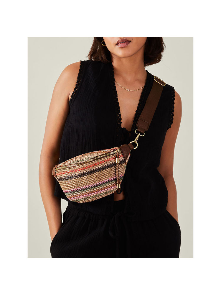 Accessorize London Women Multi-Color Raffia Crossbody Bags-image-2
