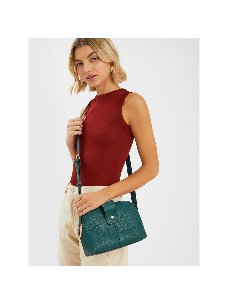 Accessorize London Women Green Double-Zip Sling Bag-picture-11