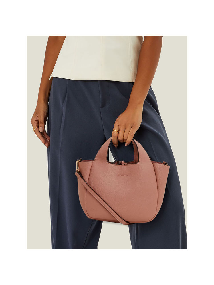 Accessorize London Women Peach Molly Handbag with Detachable Strap-image-47
