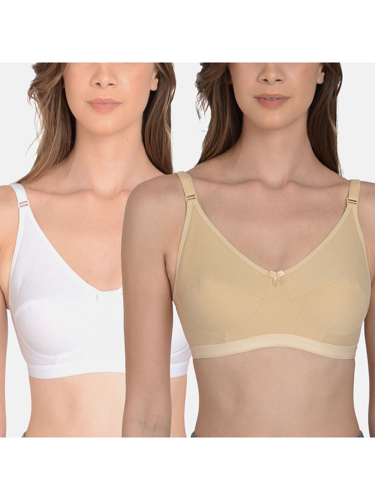 Mod & Shy Pack of 2 Women Solid Non Cut and Sew Bra - Multi-Color-picture-49