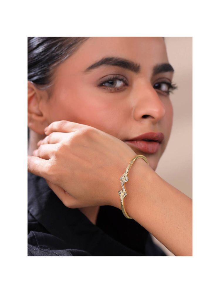 Yellow Chimes Gold Crystal Bangle Bracelet for Women-picture-38