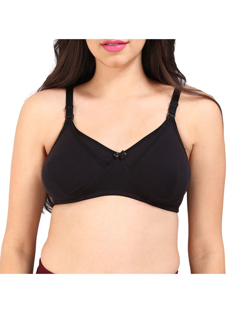 Bralux Womens Non Wired Black Maternity Nursing Bra-picture-13
