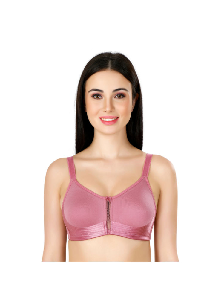 Bralux Side & Bottom Support Non Padded Full Coverage Pink T-Shirt Bra-image-5