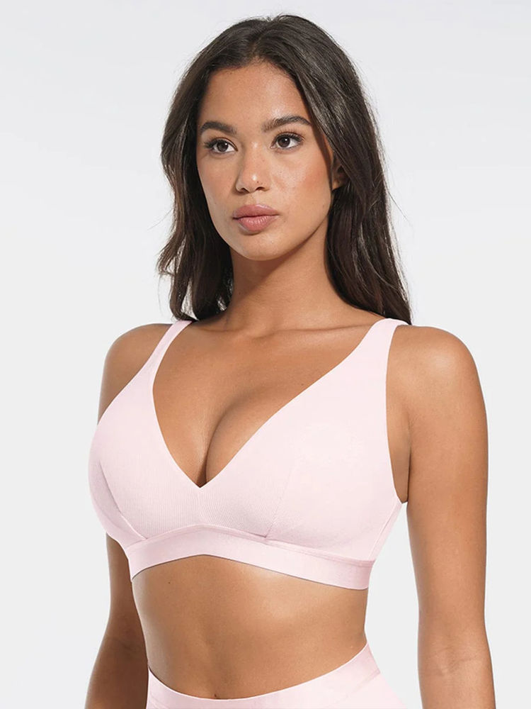 Shop The Edit All Day Wear Pink Bra With Removable Pads-picture-22
