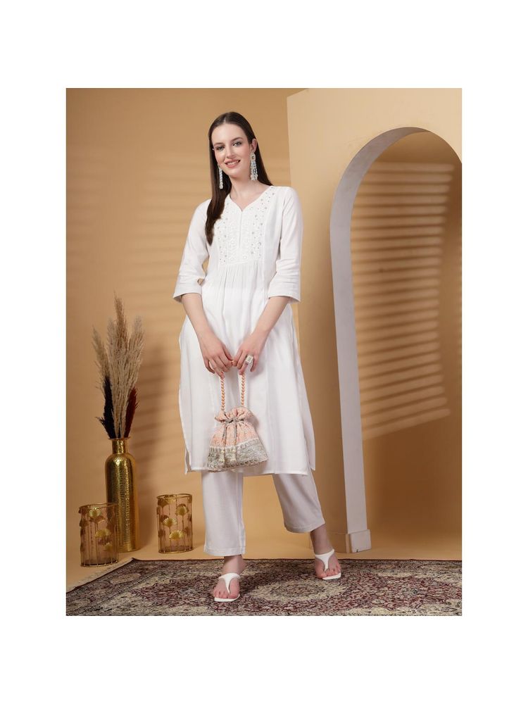 Anekaant Dangle Peach Parfait and Golden Floral Embroidered Faux Silk Potli-image-12