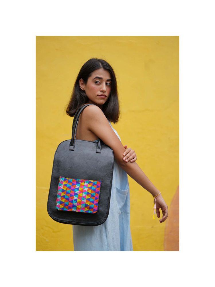 Miri Black Handcrafted Mia Laptop Bag (Upto 14")-picture-17