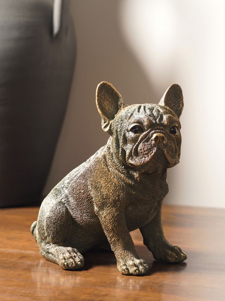 Pure Home + Living Bronze Polyresin Sitting Bulldog-image-26