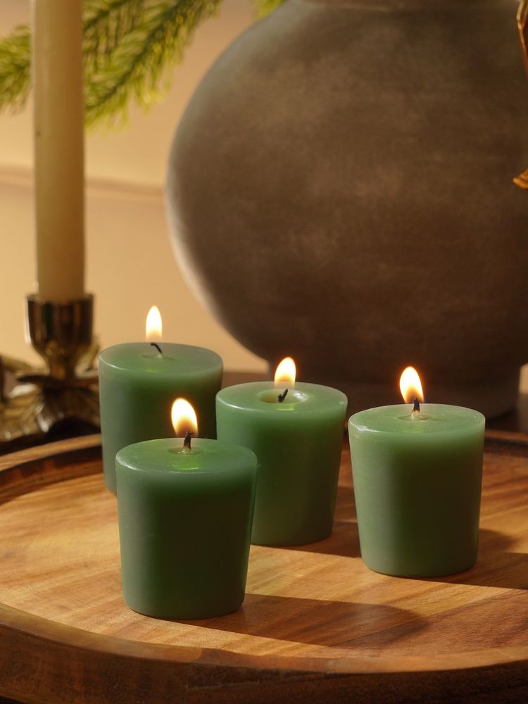 Pure Home + Living Green Spiced Apple Votive Candles (Pack of 4)-image-45