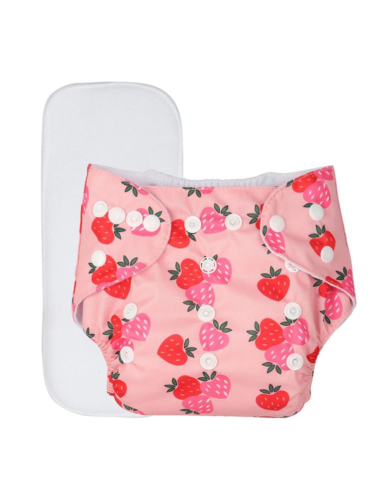 Chinmay Kids Pink Prints Reusable, Washable and Adjustable Cloth Diaper