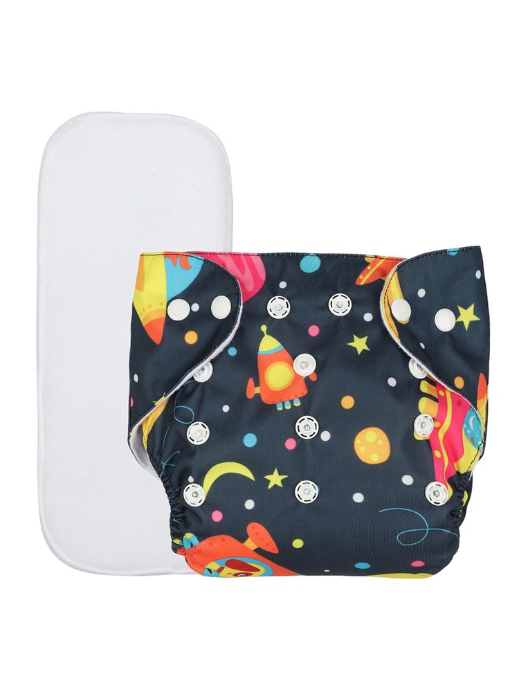 Chinmay Kids Navy Blue Prints Reusable, Washable and Adjustable Cloth Diaper-image-37