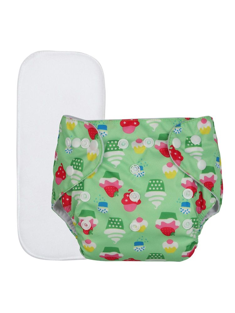 Chinmay Kids Green Prints Reusable, Washable and Adjustable Cloth Diaper-image-4