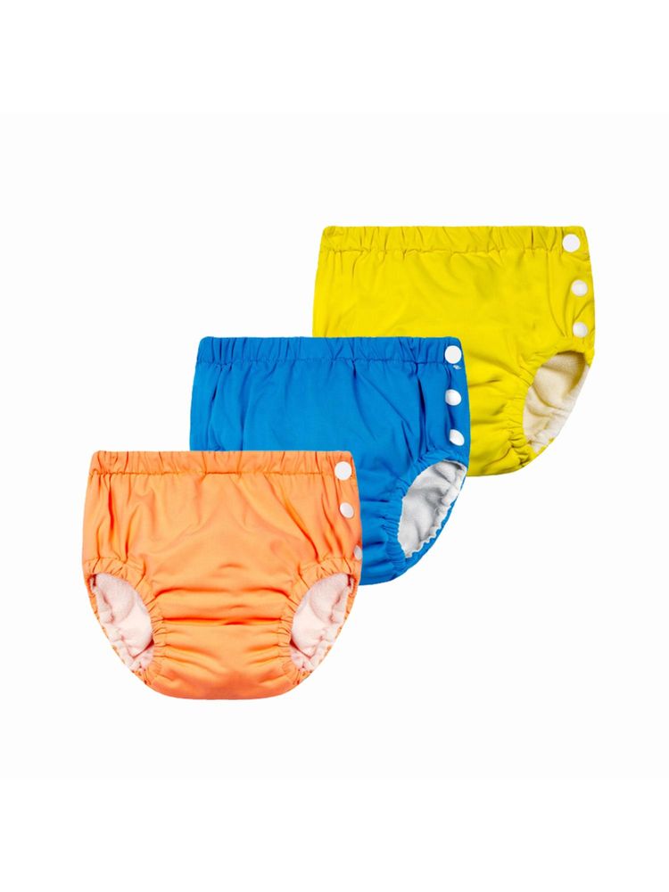 Chinmay Kids Yellow, Blue & Orange Reusable Swimwear Diaper Pants for Unisex (Set of 3)-image-36