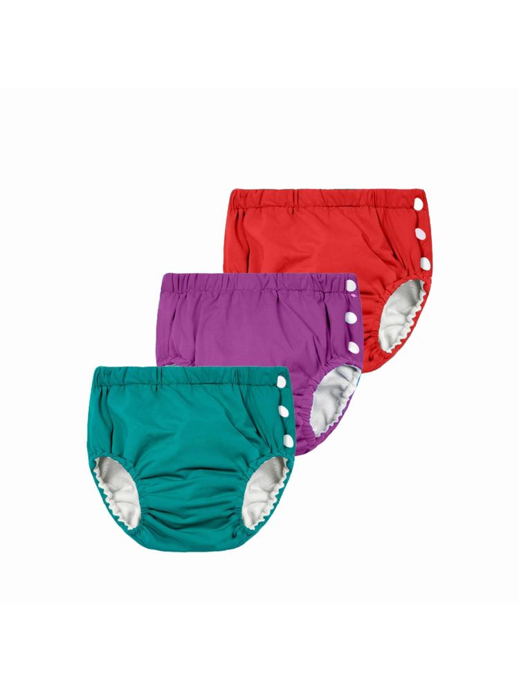 Chinmay Kids Red, Purple & Teal Reusable Swimwear Diaper Pants for Unisex (Set of 3)-image-15