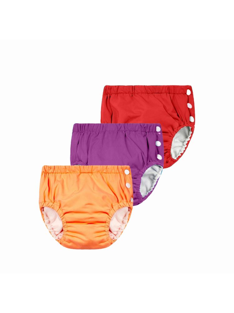 Chinmay Kids Red, Purple & Orange Reusable Swimwear Diaper Pants for Unisex (Set of 3)-image-49