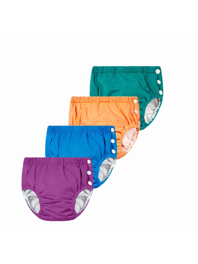 Chinmay Kids Teal, Orange, Blue & Purple Reusable Swimwear Diaper Pants for Unisex-image-32
