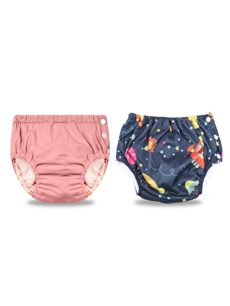Chinmay Kids Pink Navy Reusable Swimwear Diaper for Unisex (Set of 2)-image-4