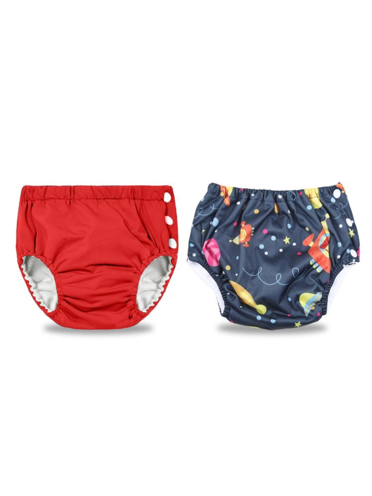 Chinmay Kids Red-Navy Reusable Swimwear Diaper for Unisex (Set of 2)-image-23