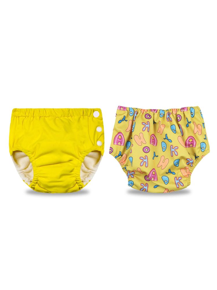 Chinmay Kids Yellow Reusable Swimwear Diaper for Unisex (Set of 2)-image-4