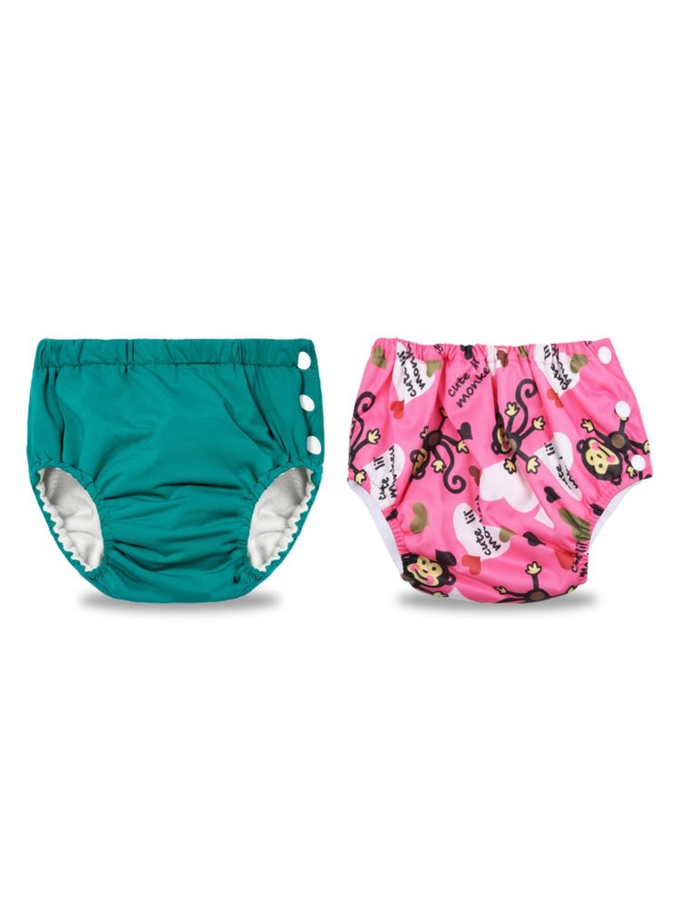 Chinmay Kids Teal-Pink Reusable Swimwear Diaper for Unisex (Set of 2)-image-15