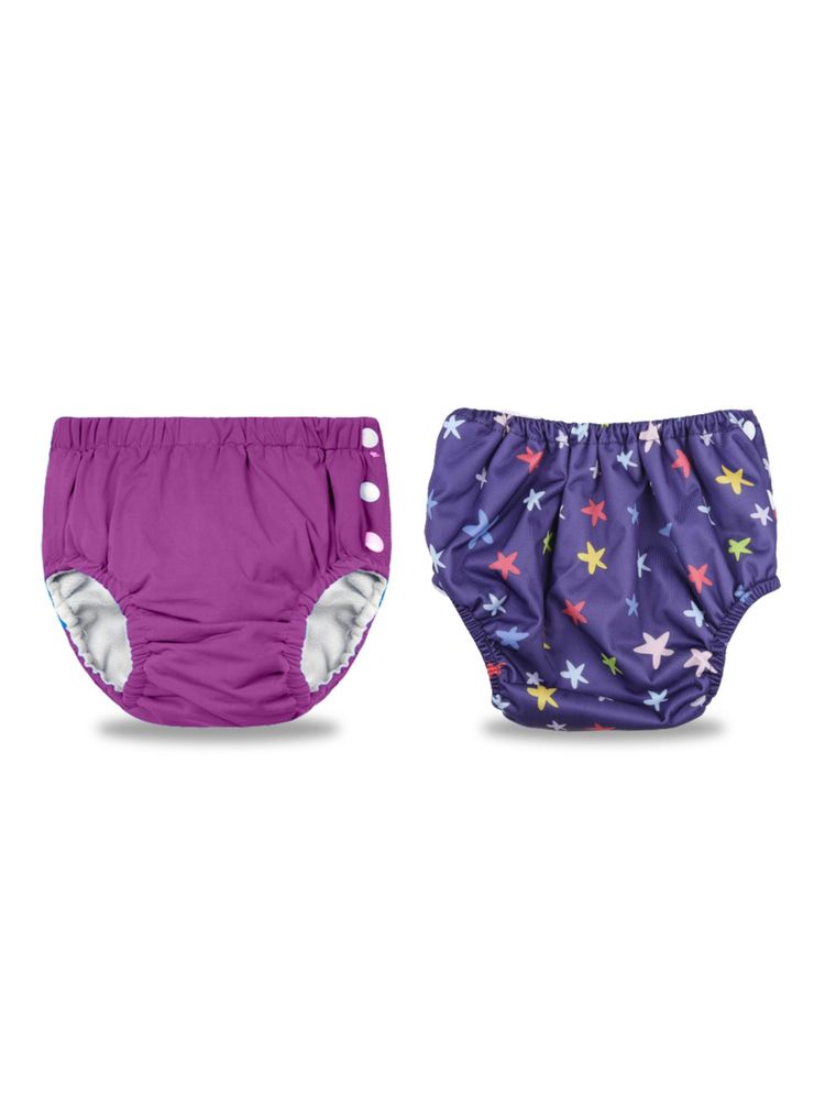 Chinmay Kids Purple-Navy Reusable Swimwear Diaper for Unisex (Set of 2)-image-5