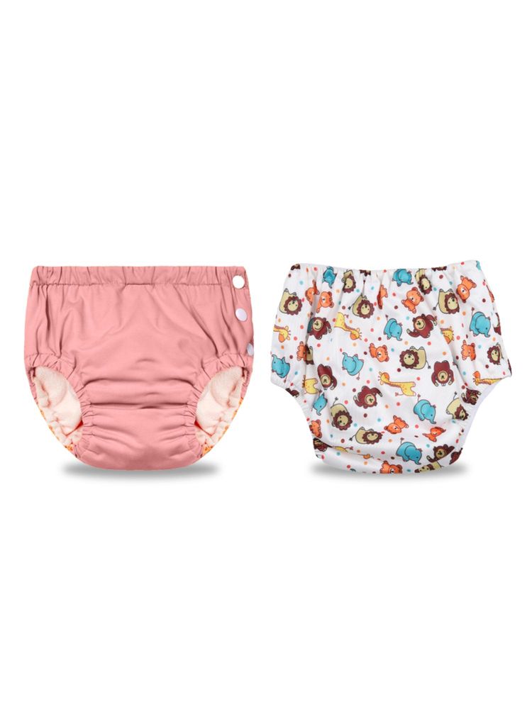 Chinmay Kids Pink-White Reusable Swimwear Diaper for Unisex (Set of 2)-image-9