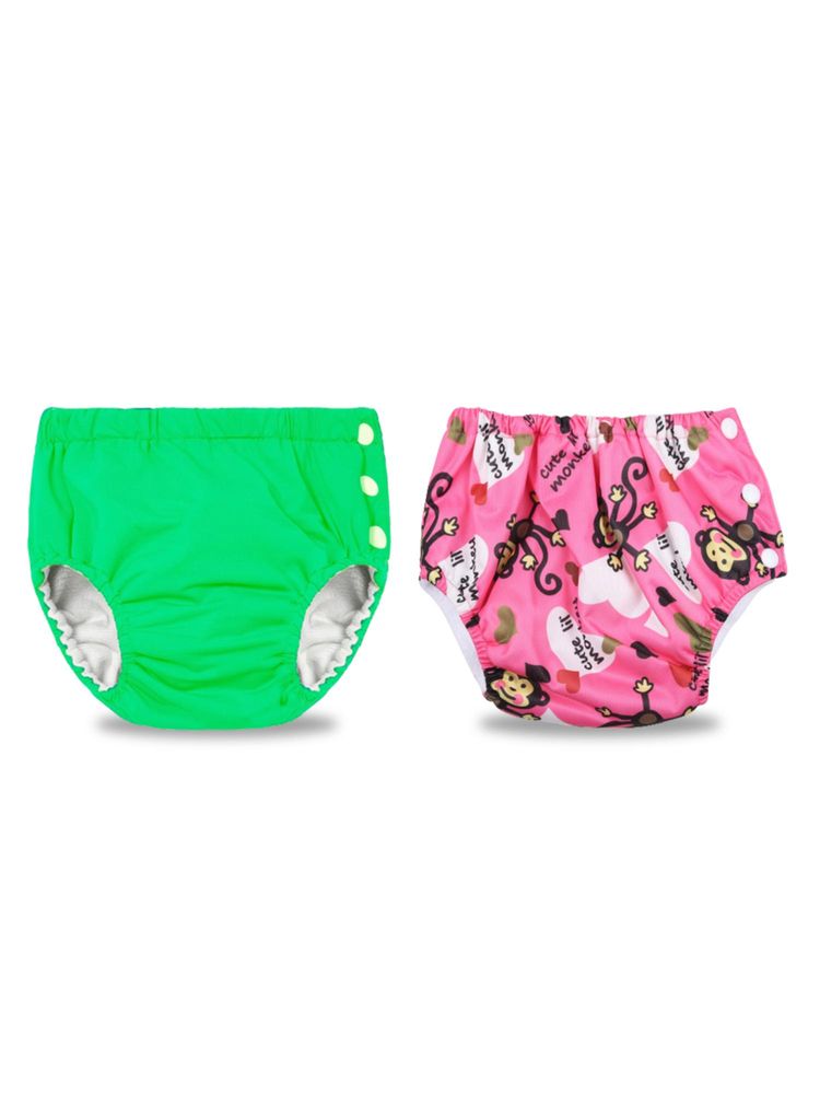 Chinmay Kids Green-Pink Reusable Swimwear Diaper for Unisex (Set of 2)-picture-15