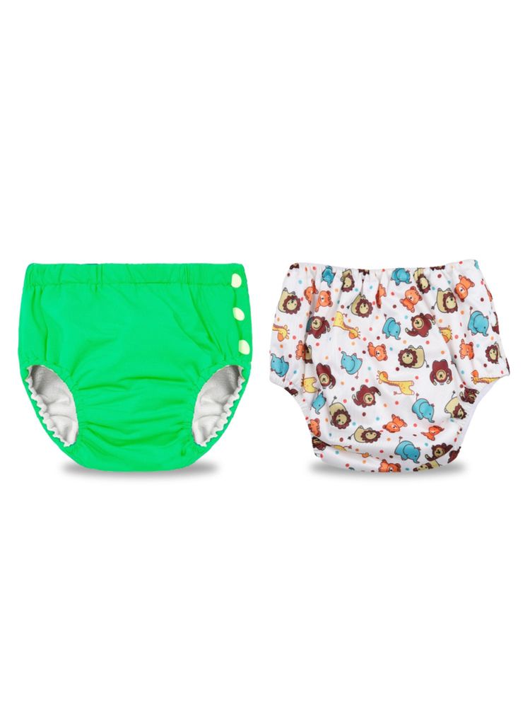 Chinmay Kids Green-White Reusable Swimwear Diaper for Unisex (Set of 2)-image-46