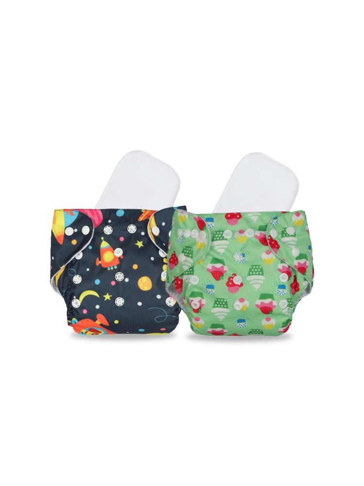 Chinmay Kids Multi-Color Printed Reusable, Washable and Adjustable Cloth Diaper