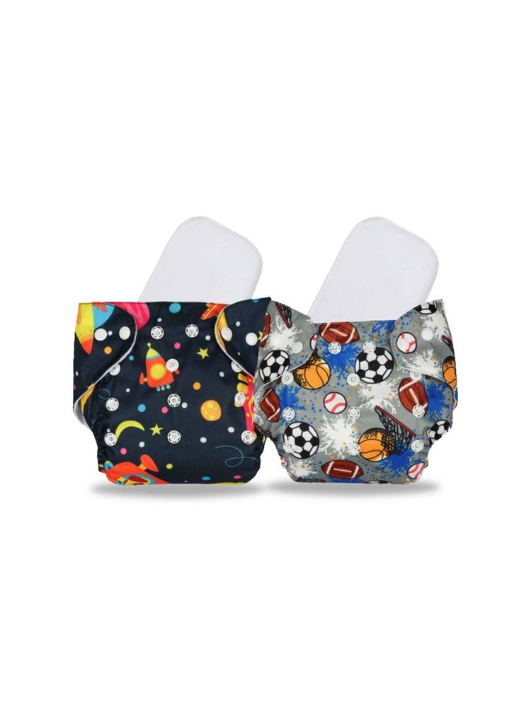 Chinmay Kids Multi-Color Printed Reusable, Washable and Adjustable Cloth Diaper
