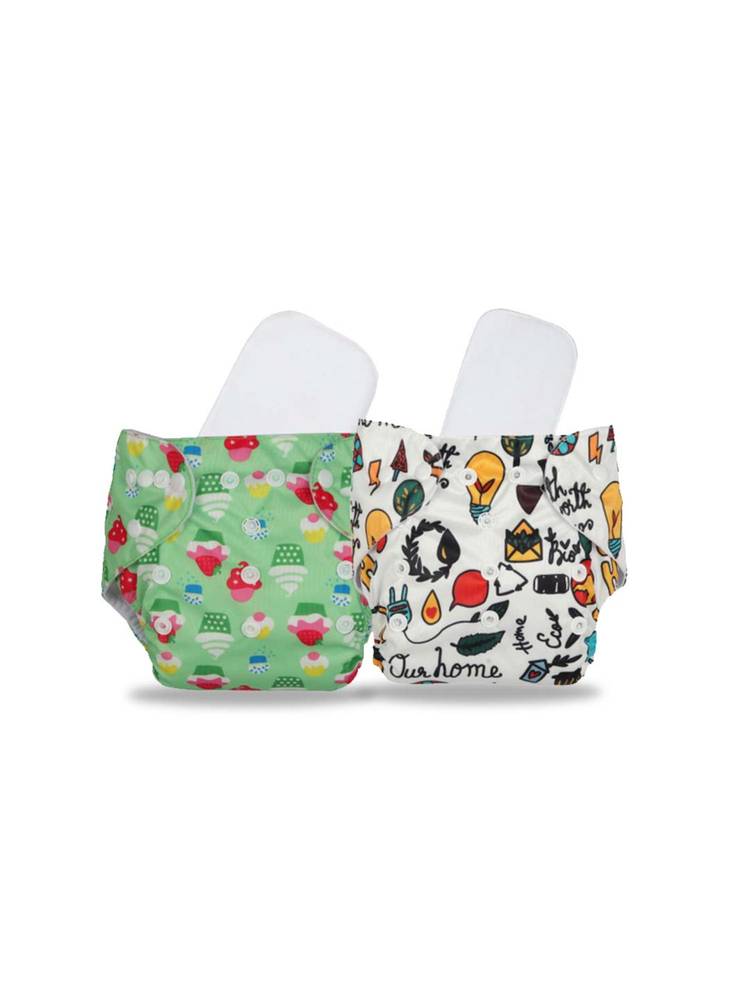Chinmay Kids Multi-Color Printed Reusable, Washable and Adjustable Cloth Diaper