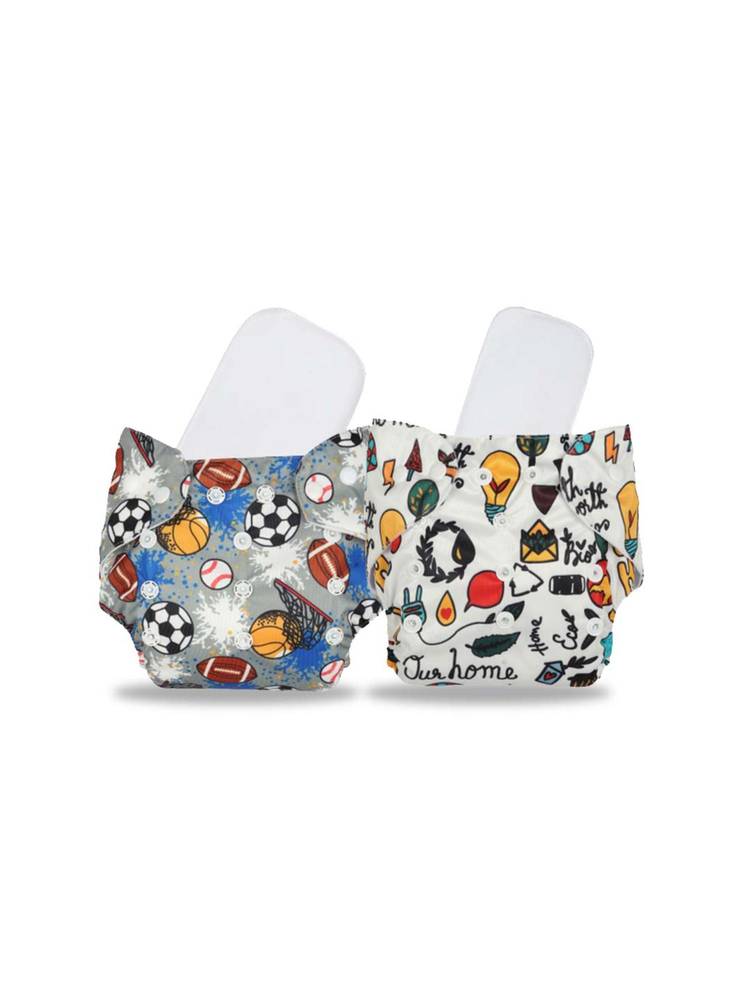Chinmay Kids Multi-Color Printed Reusable, Washable and Adjustable Cloth Diaper