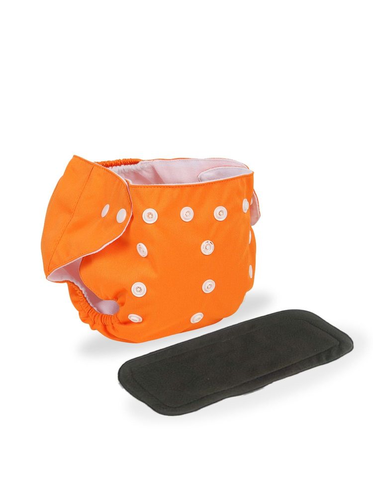 Chinmay Kids Orange Plain Diapers with White Inserts Adjustable Baby Cloth-image-21