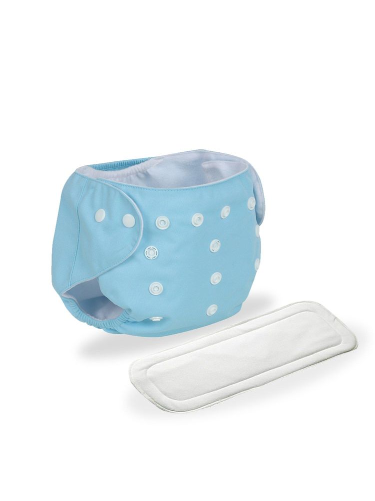 Chinmay Kids Blue Plain Diapers with White Inserts Adjustable Baby Cloth-image-7
