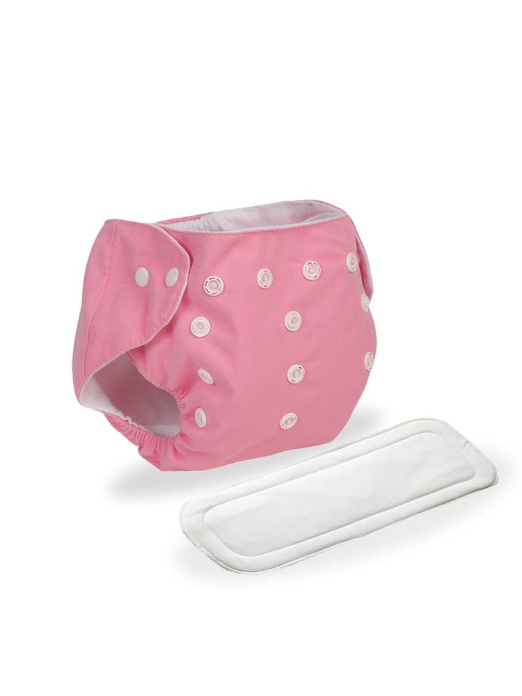 Chinmay Kids Pink Plain Diapers with White Inserts Adjustable Baby Cloth