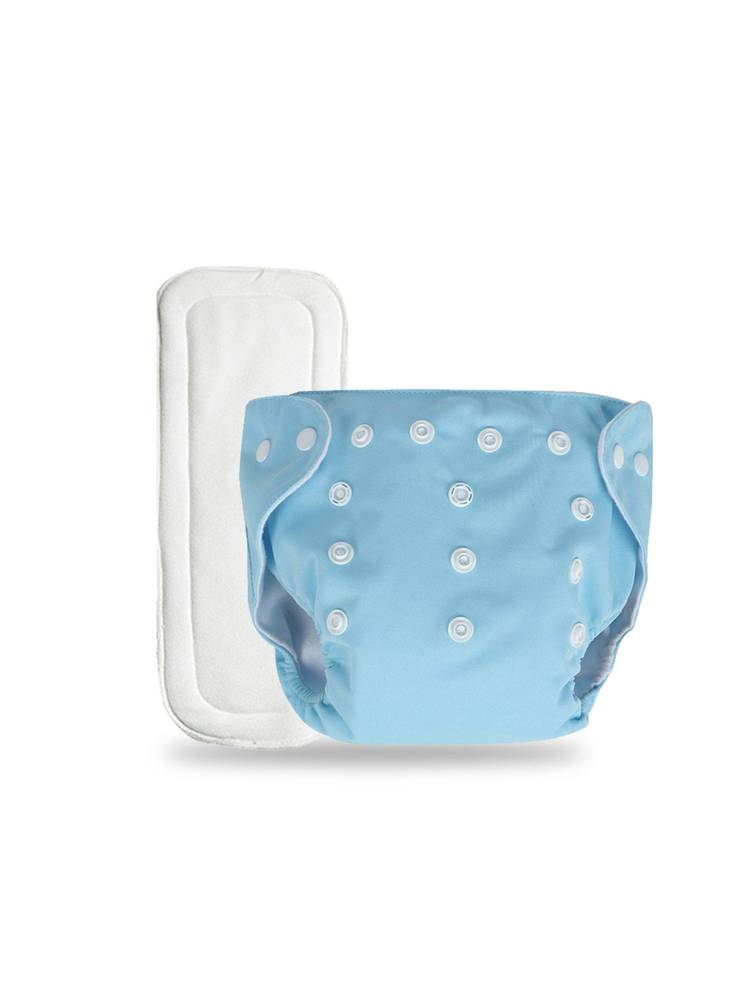Chinmay Kids Blue Plain Diapers with White Inserts Adjustable Baby Cloth