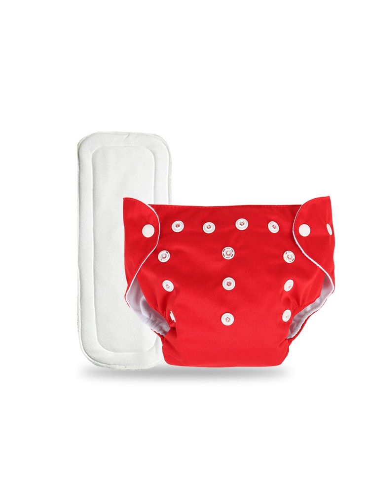 Chinmay Kids Red Plain Diapers with White Inserts Adjustable Baby Cloth-image-26