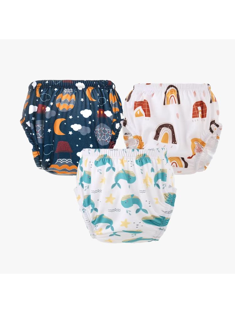 Chinmay Kids Npanty14 Baby Panty Boys and Girls Reusable Waterproof Printed Panty (Pack of 3)