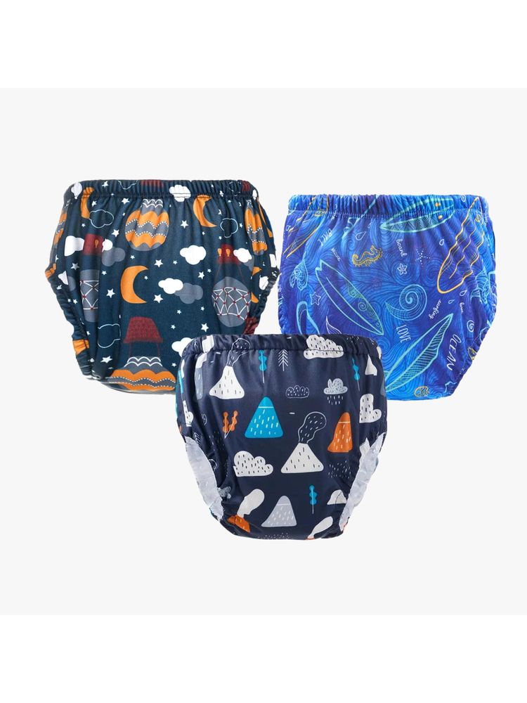 Chinmay Kids Npanty21 Baby Panty Boys and Girls Reusable Waterproof Printed Panty (Pack of 3)